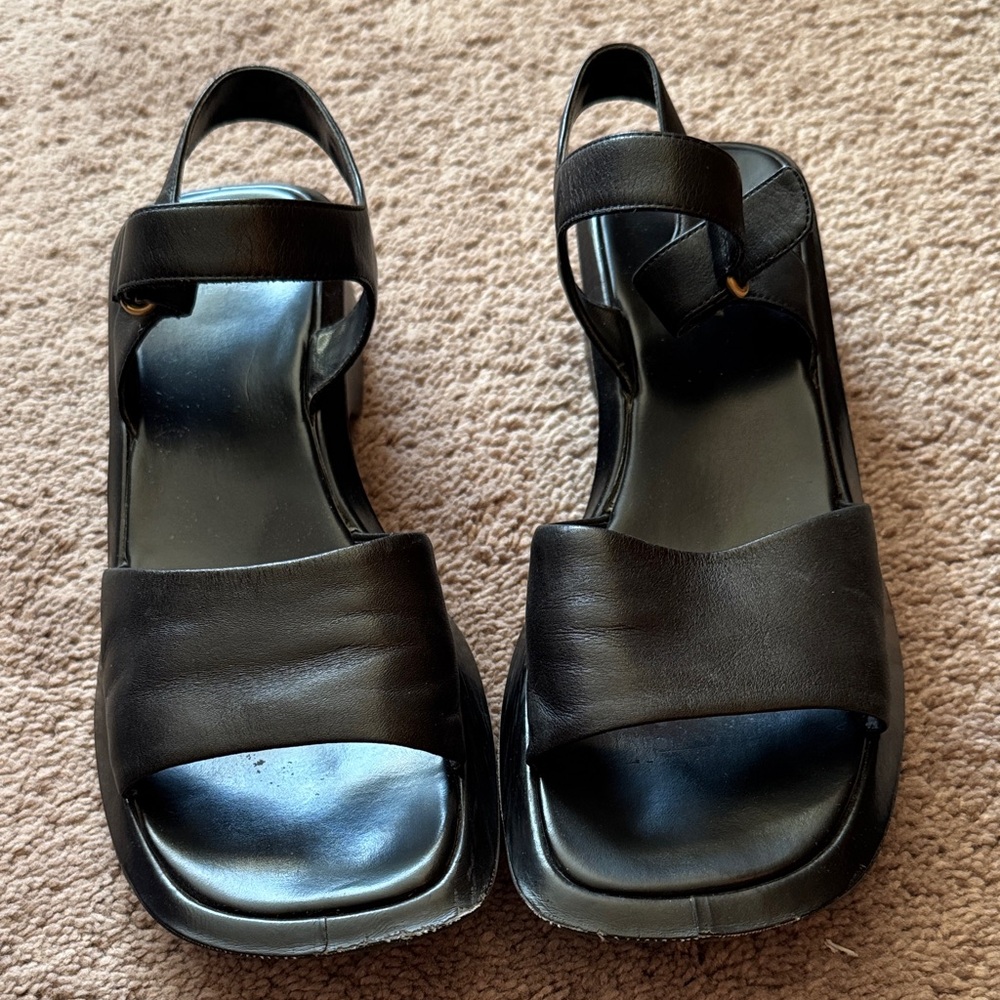 Nine West Black Women's Platform Sandals with Block Heel. Size 8 - Picture 5 of 13